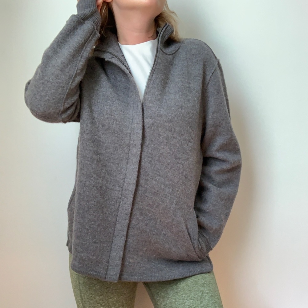 Eileen Fisher wool zip up sweater